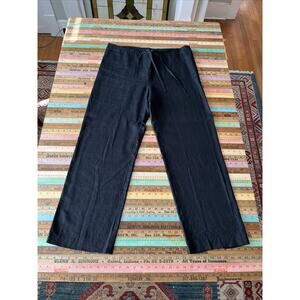 Laura Ashley Sz 8 100% Linen Wide Leg Minimalist Pull On Elastic Waist Pants M